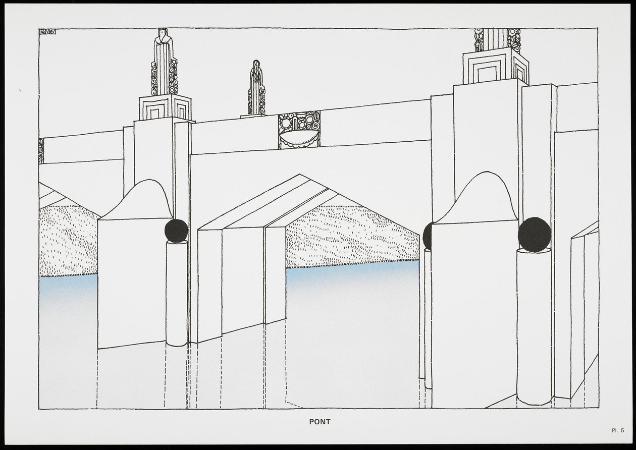 Bridge，来自A Modern Cite，图纸由Rob Mallet-Stevens Architect编写，1987年（已出版） 作者 罗伯特·马利特·史蒂文斯