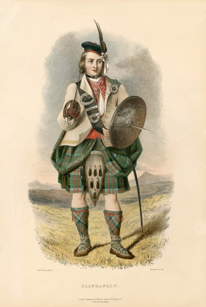 Clanranald，来自苏格兰高地的氏族，1845年 作者 罗伯特·罗纳德·麦克莱恩