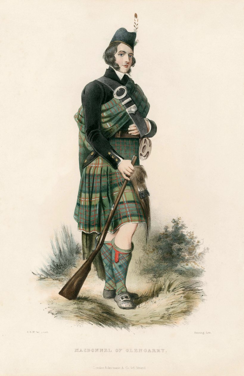 Glengarry的Macdonnel，来自苏格兰高地的氏族，1845年 作者 罗伯特·罗纳德·麦克莱恩