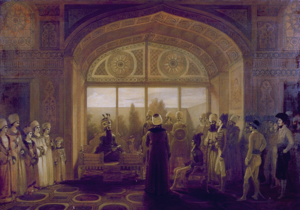 Shah Fath Ali，波斯国王（1797-1835）在观众中接受哈福德·琼斯爵士 作者 罗伯特·斯默克