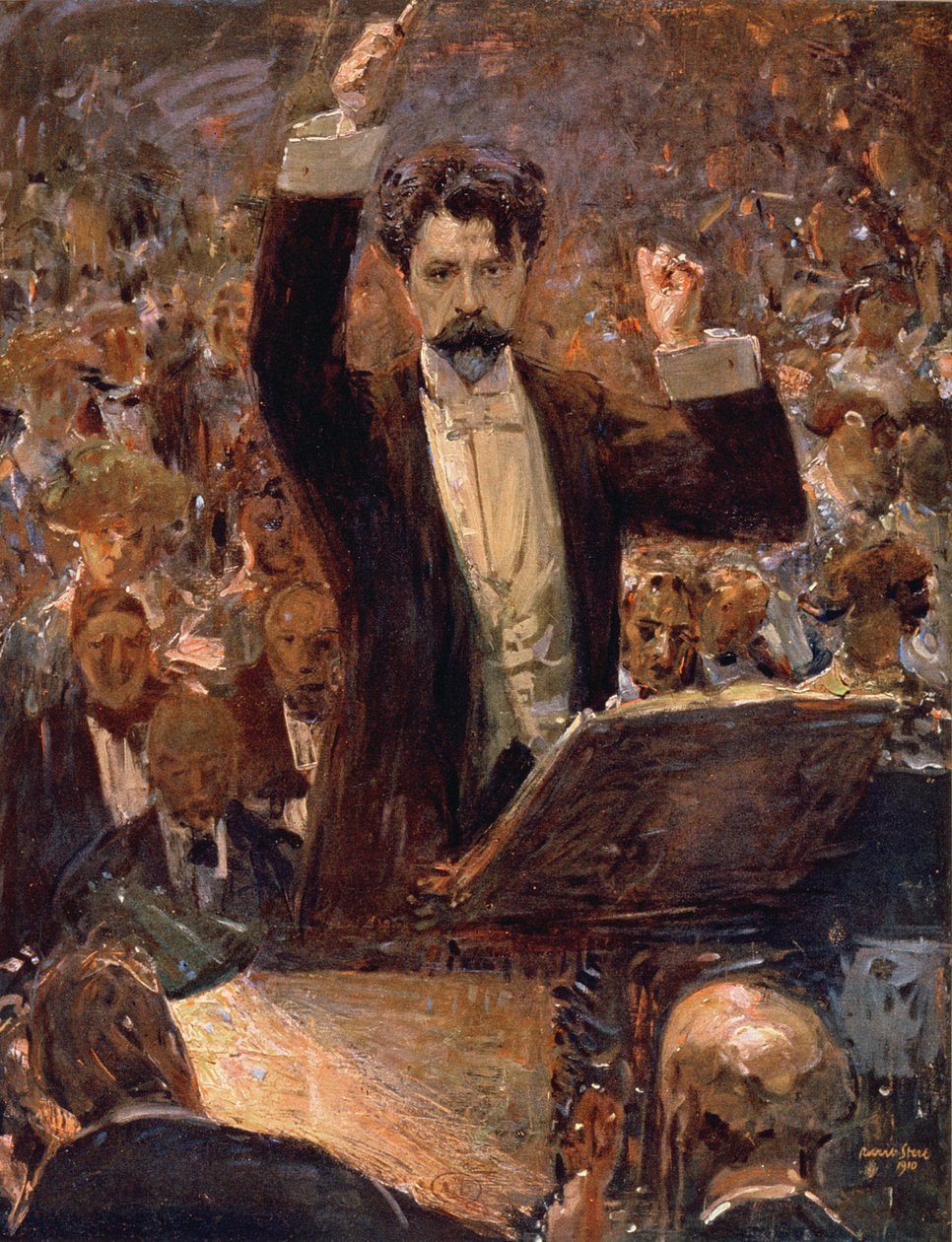 Arthur Nikisch（1855-1922）于1910年在莱比锡的Gewandhaus举行音乐会 作者 罗伯特·斯特尔