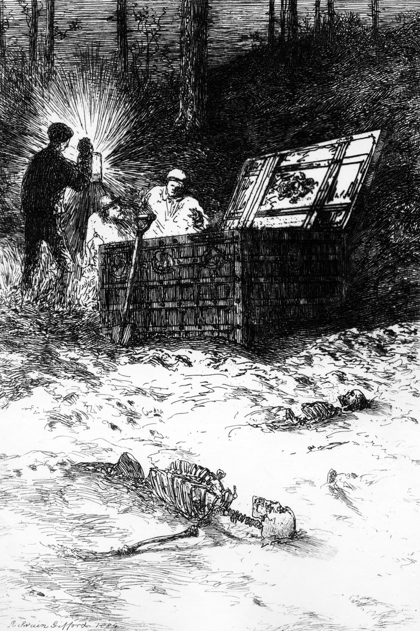黄金虫，1884年埃德加爱伦坡的故事插图 作者 罗伯特·斯温·吉福德