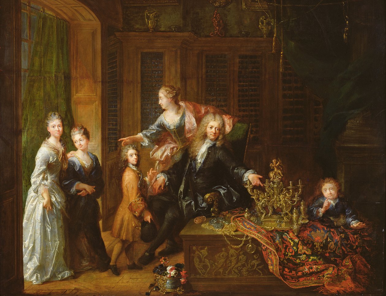 Nicolas de Launay（1646-1727）和他的家人的肖像 作者 罗伯特·图尼尔