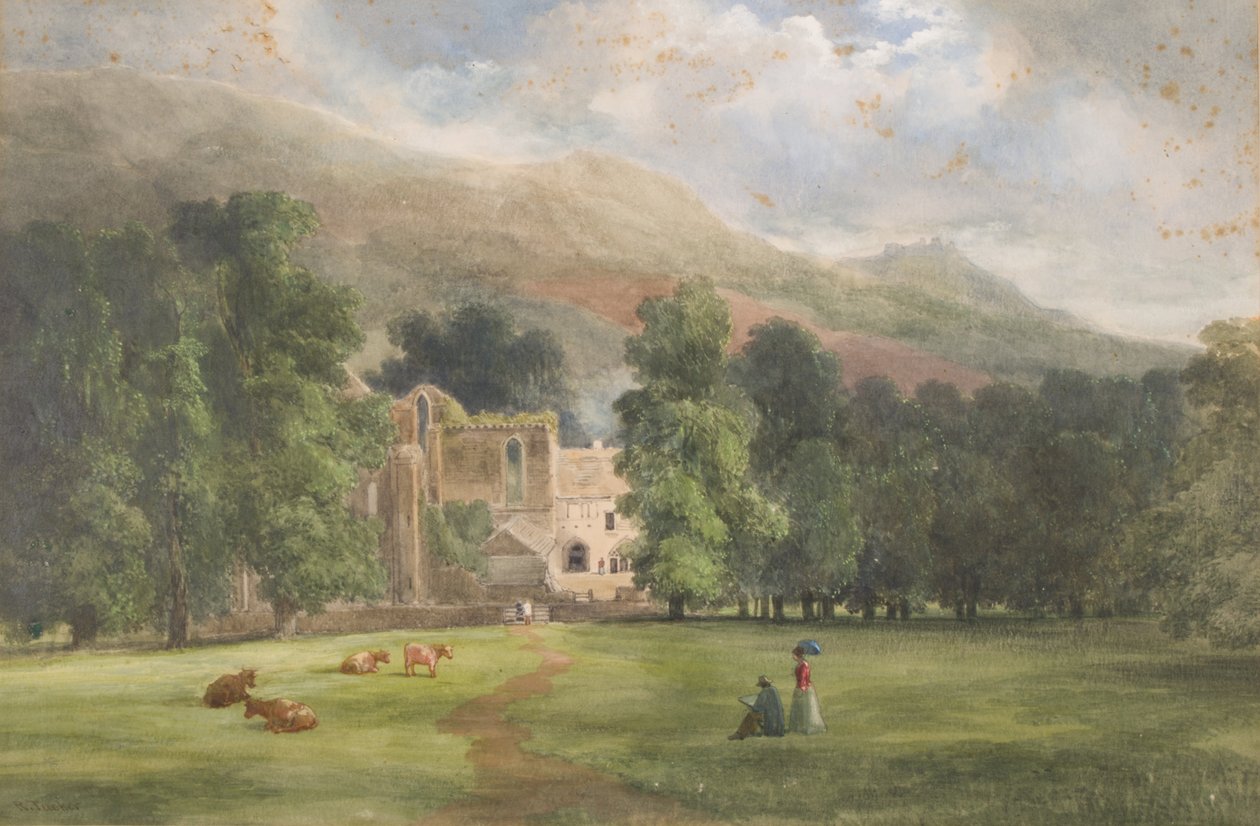 Valle Crucis或Dinas Bran，兰戈伦，1872年（纸上写着） 作者 罗伯特·塔克·帕恩