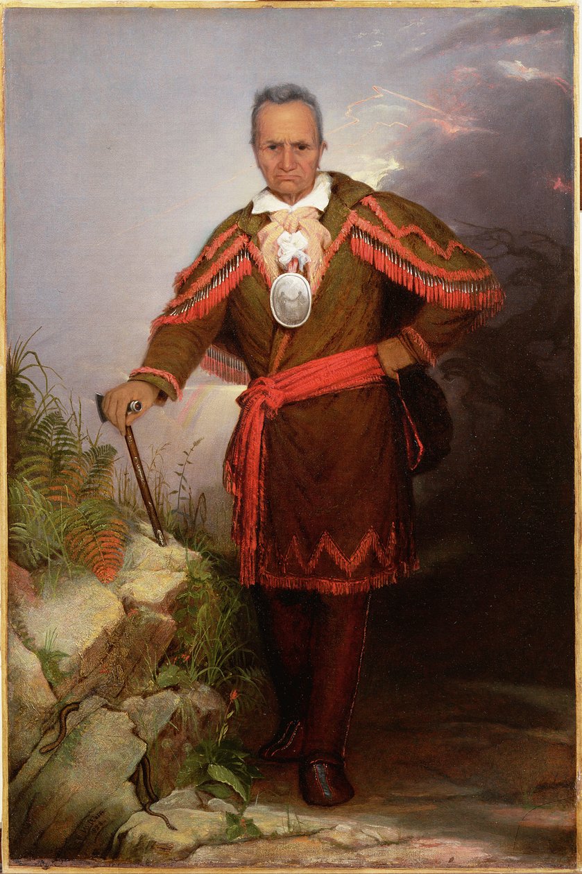 Sa-go-ye-wat-hg或Red Jacket的肖像，c.1828 作者 罗伯特·沃尔特·威尔