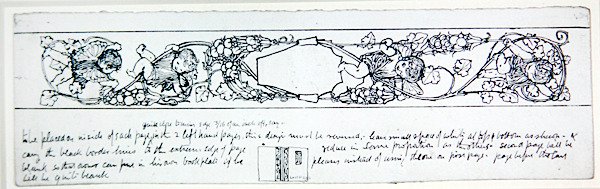 末页设计，约1895年（纸上笔墨）。 作者 罗伯特·安宁·贝尔