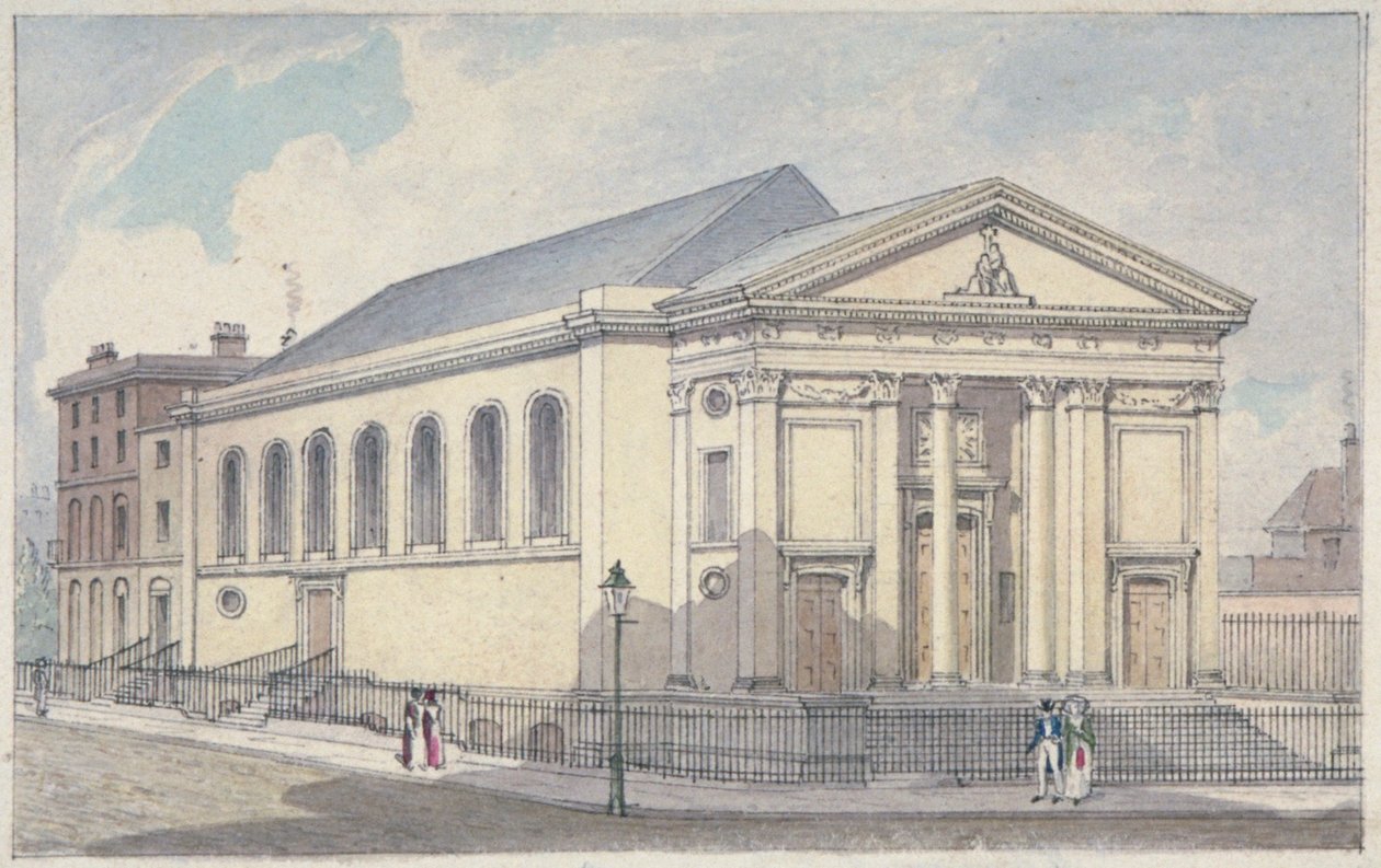 伦敦市Moorfields的圣玛丽罗马天主教堂，1837年 作者 罗伯特·布雷默尔·施内伯贝利