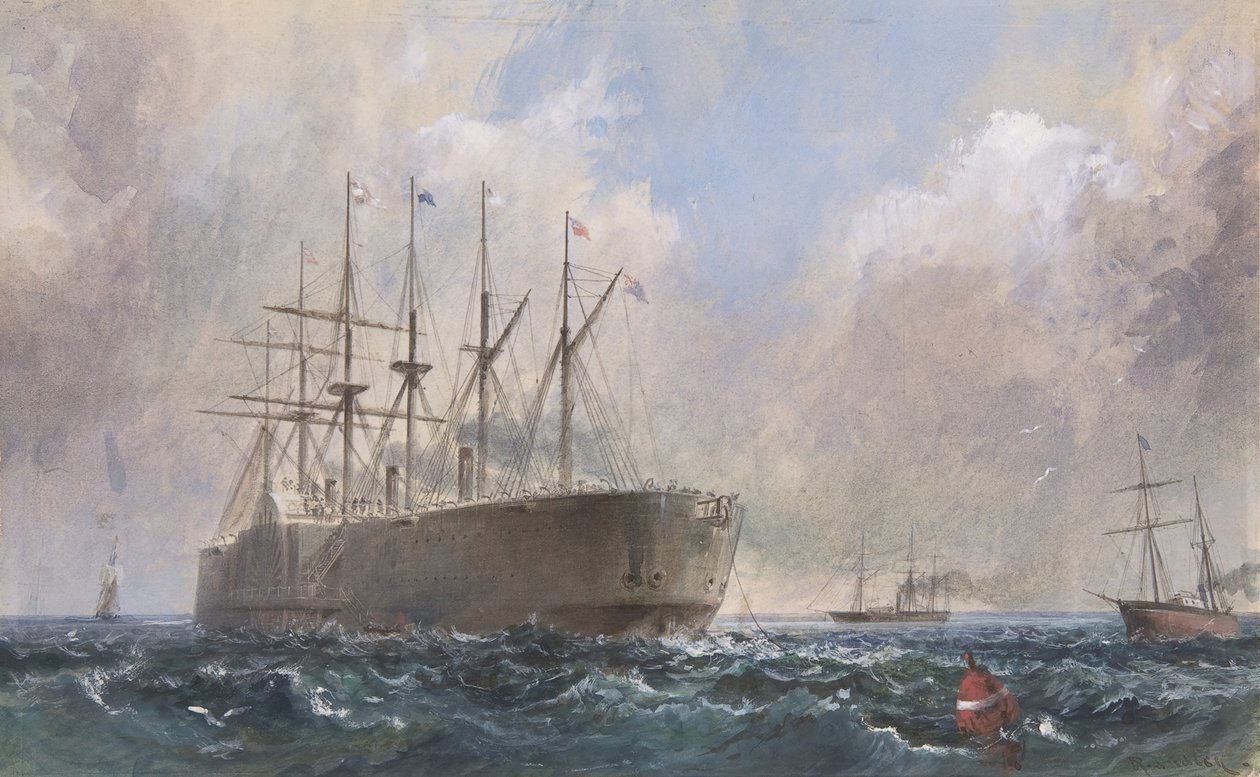 海上电报船队，1865年，1865-66年。 作者 罗伯特·查尔斯·达德利