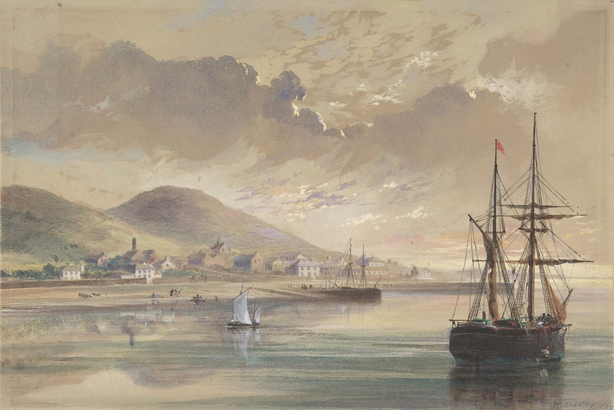 1857-1858年，在铺设以前的电缆时，瓦伦提岛，1865年。 作者 罗伯特·查尔斯·达德利