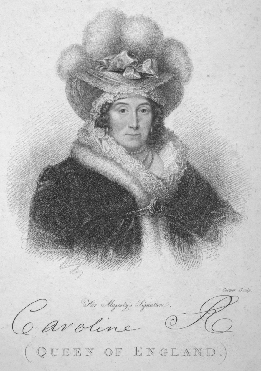 1820年英国的卡罗琳女王。 作者 罗伯特·库珀