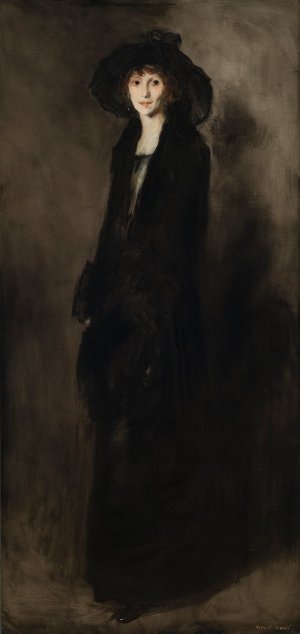 黑丝绒女士（尤拉比-迪克斯-贝克尔肖像）1911 年（布面油画） 作者 罗伯特·科扎德·亨利