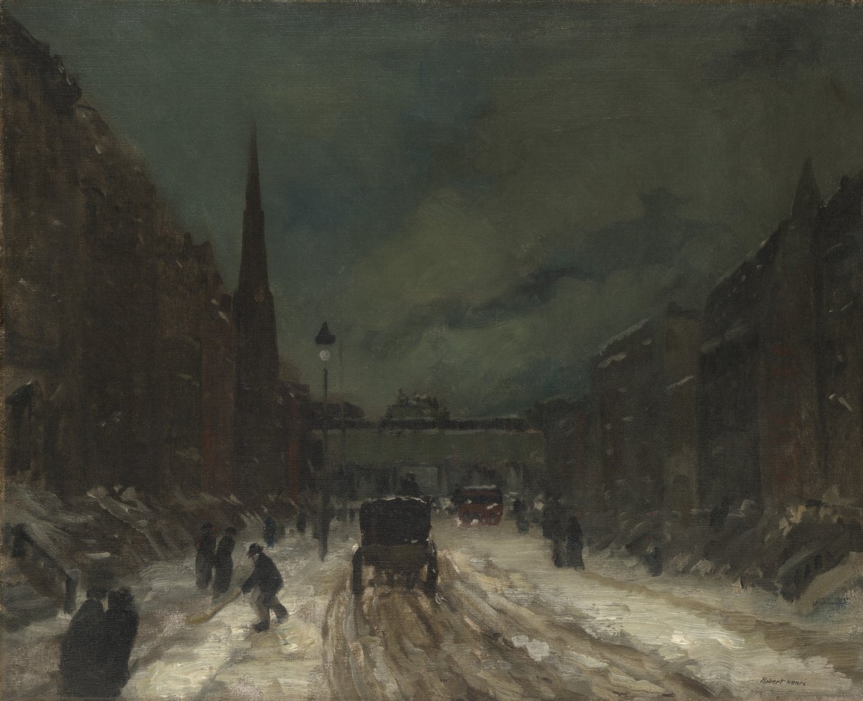 街景与雪（纽约第57街），1902年 作者 罗伯特·科扎德·亨利