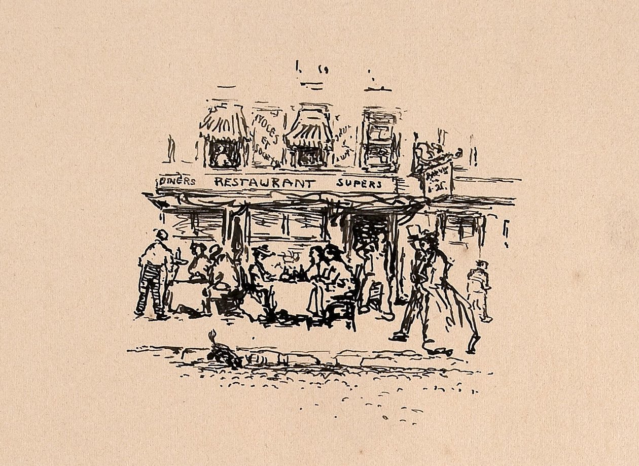 1896 年我们在巴黎拉丁区用餐的地方 作者 罗伯特·科扎德·亨利