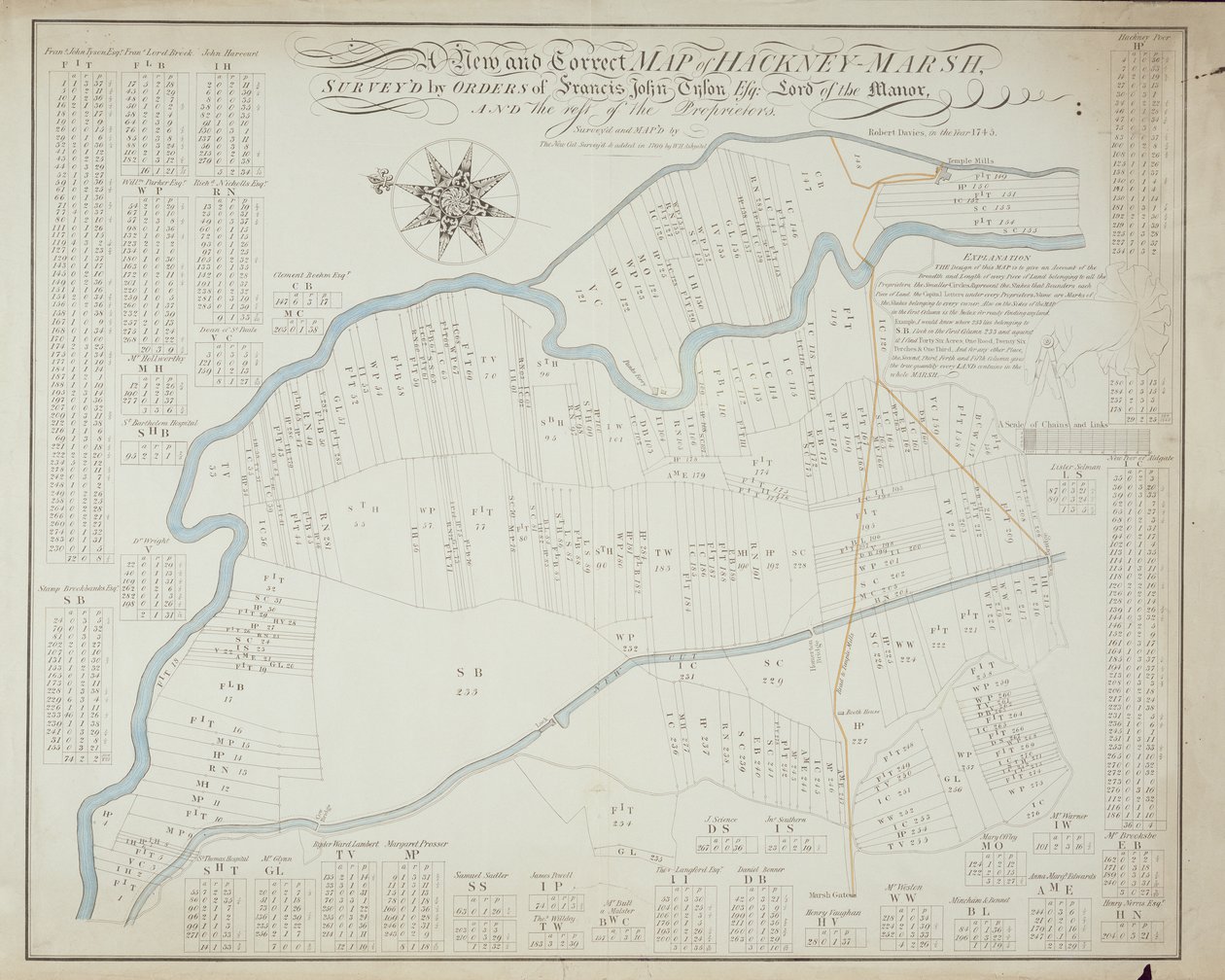 1745年哈克尼沼泽的新地图 作者 罗伯特·戴维斯