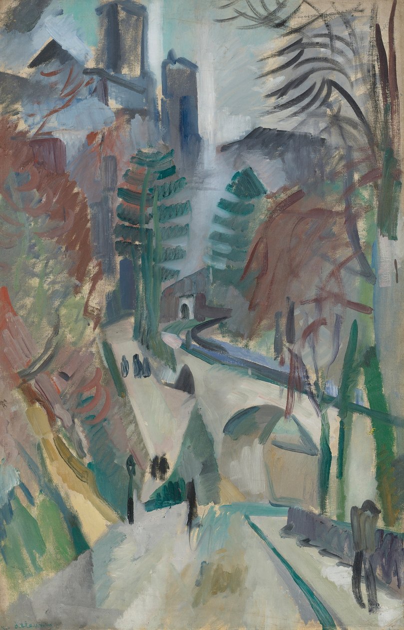 拉昂的风景，1912年。 作者 罗伯特·德劳内