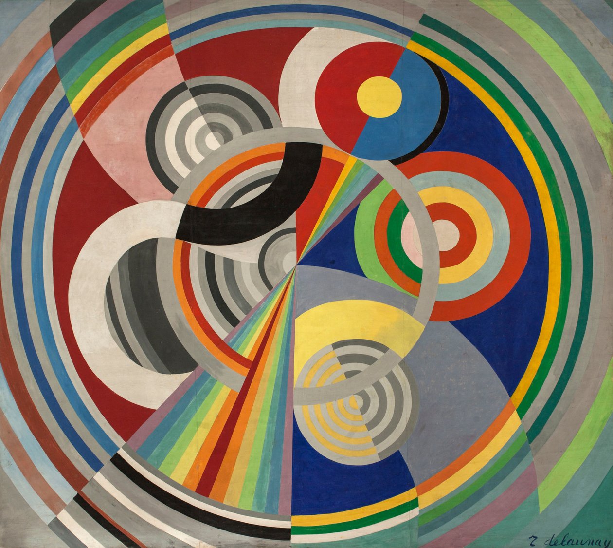 Rythme n°1，为杜伊勒里沙龙的装饰，1938年。 作者 罗伯特·德劳内