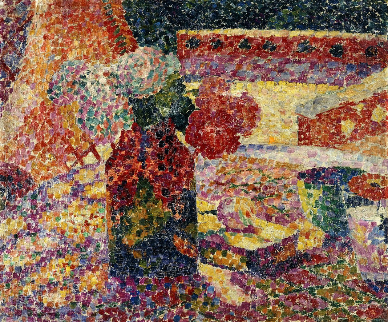 静物与花瓶，c.1907（布面油画） 作者 罗伯特·德劳内