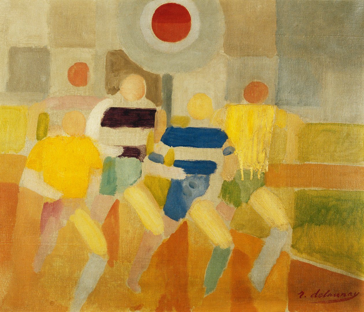 《徒步的跑步者》，c.1920（布面油画） 作者 罗伯特·德劳内