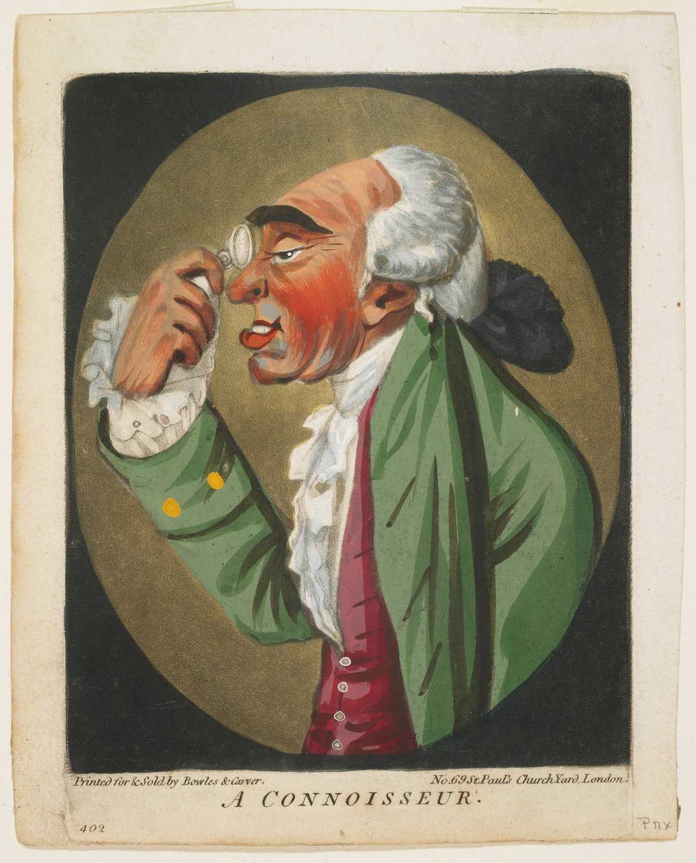 一位鉴赏家，来自A Book of Heads，1795 作者 罗伯特·邓顿