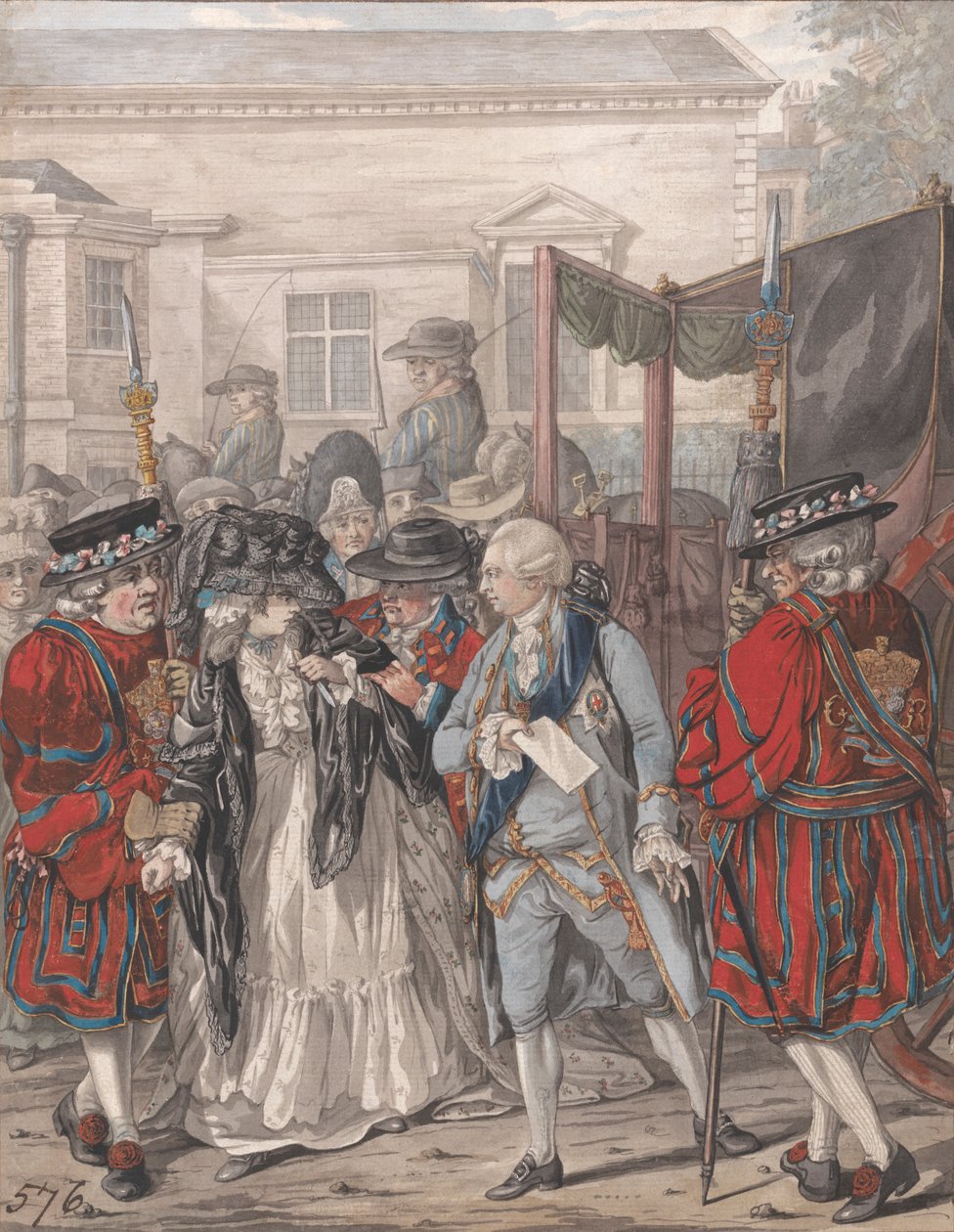 1786 年 8 月 2 日，玛格丽特·尼科尔森在圣詹姆斯宫花园入口处试图刺杀乔治三世陛下 作者 罗伯特·邓顿