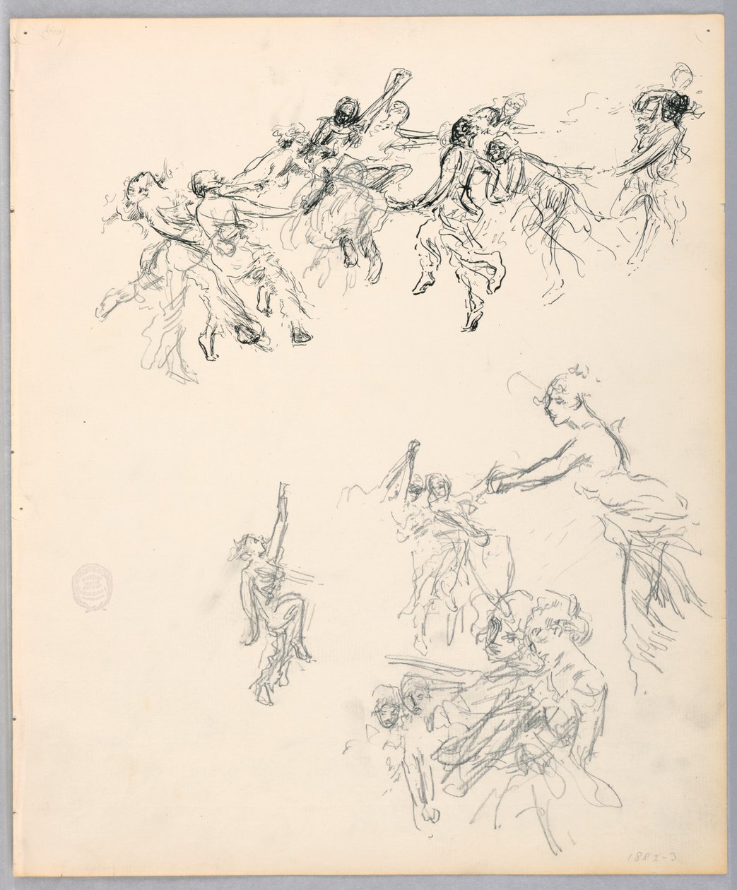 素描，舞蹈人物，1882-183 年 作者 罗伯特·弗雷德里克·布鲁姆