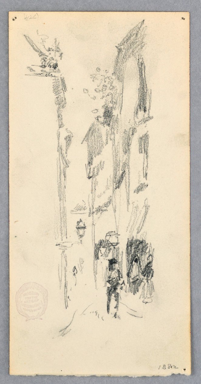 素描，威尼斯街景，1882 年 作者 罗伯特·弗雷德里克·布鲁姆