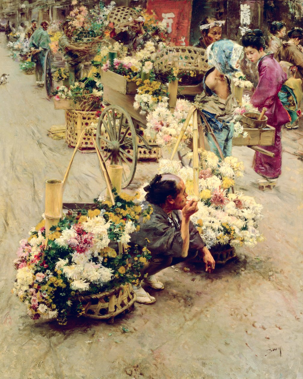1892年，东京花卉市场 作者 罗伯特·弗雷德里克·布鲁姆