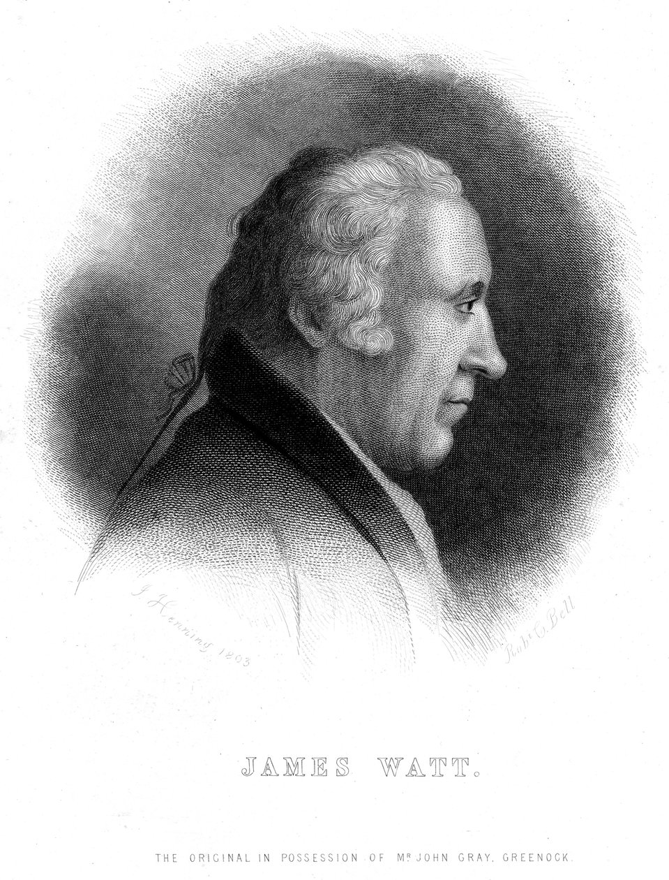 詹姆斯·瓦特（James Watt），苏格兰工程师，十九世纪 作者 罗伯特·贝尔