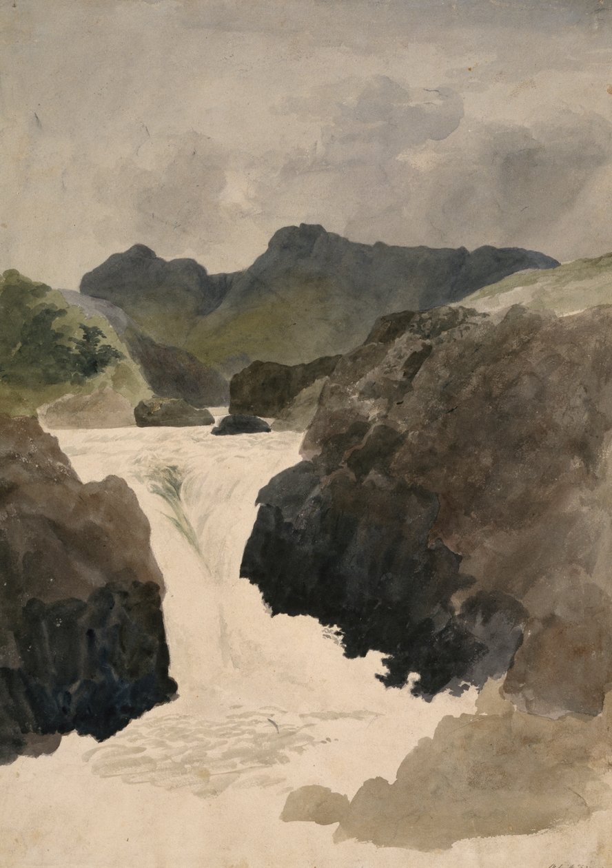 Skelwith Force，威斯特摩兰，1800年至1820年 作者 罗伯特·希尔斯