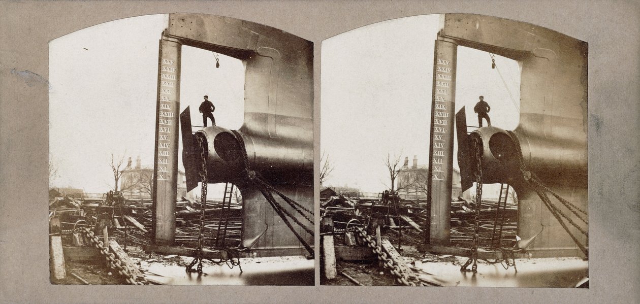 建于1857年的Leviathan蒸汽船又名“大东方”船（白纸立体版画） 作者 罗伯特·霍利特