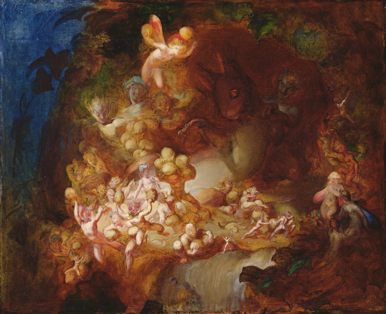 Titiana的精灵抢劫松鼠的巢，1854年 作者 罗伯特·赫斯基森