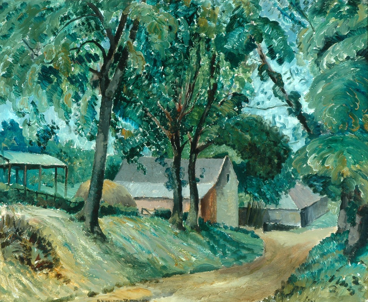 科茨沃尔德农场，约 1934-35 年（木板油画） 作者 罗伯特·柯克兰·杰米森