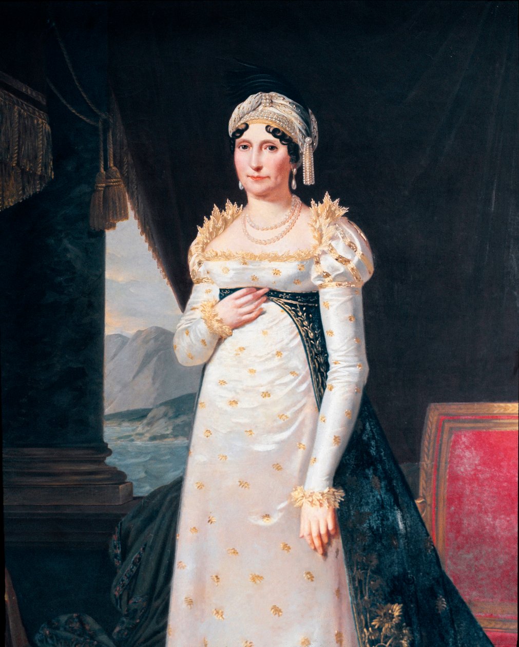 Laetitia Bonaparte (Letizia Maria Ramolino) (1750-1836) 的肖像，Napoleon Bonaparte Detail 的母亲。 Robert Lefevre (1755-1830) 拿破仑博物馆，罗马的绘画 作者 罗伯特·勒菲佛尔