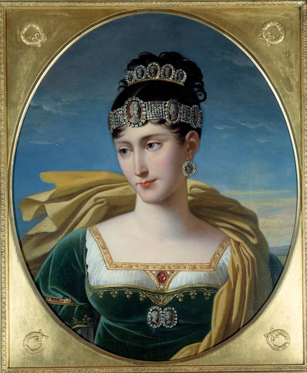 Pauline Bonaparte 的肖像，Borghese 公主 (1780 - 1825) 的妹妹 Napoleon I. 绘画 Robert Lefevre (1755-1830) 作者 罗伯特·勒菲佛尔