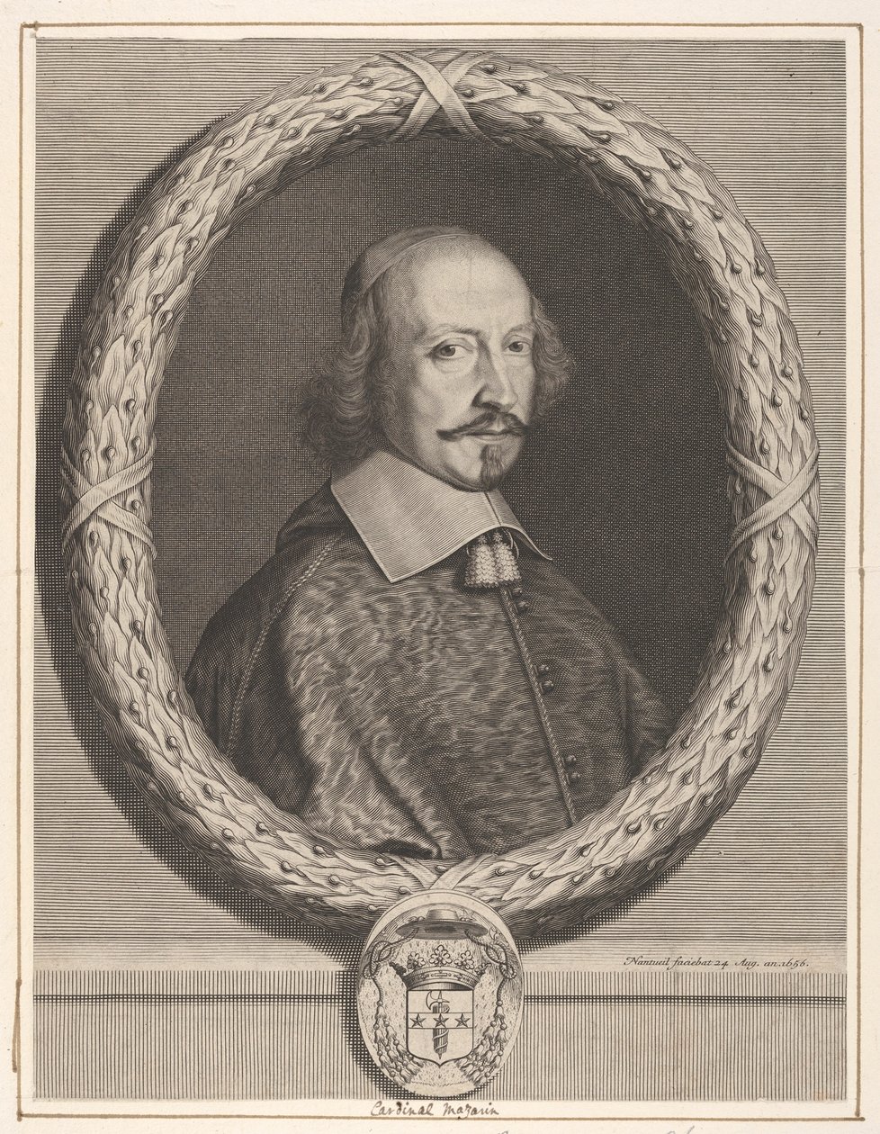 红衣主教朱尔斯·马扎林（Jules Mazarin），1656年。 作者 罗伯特·南特伊