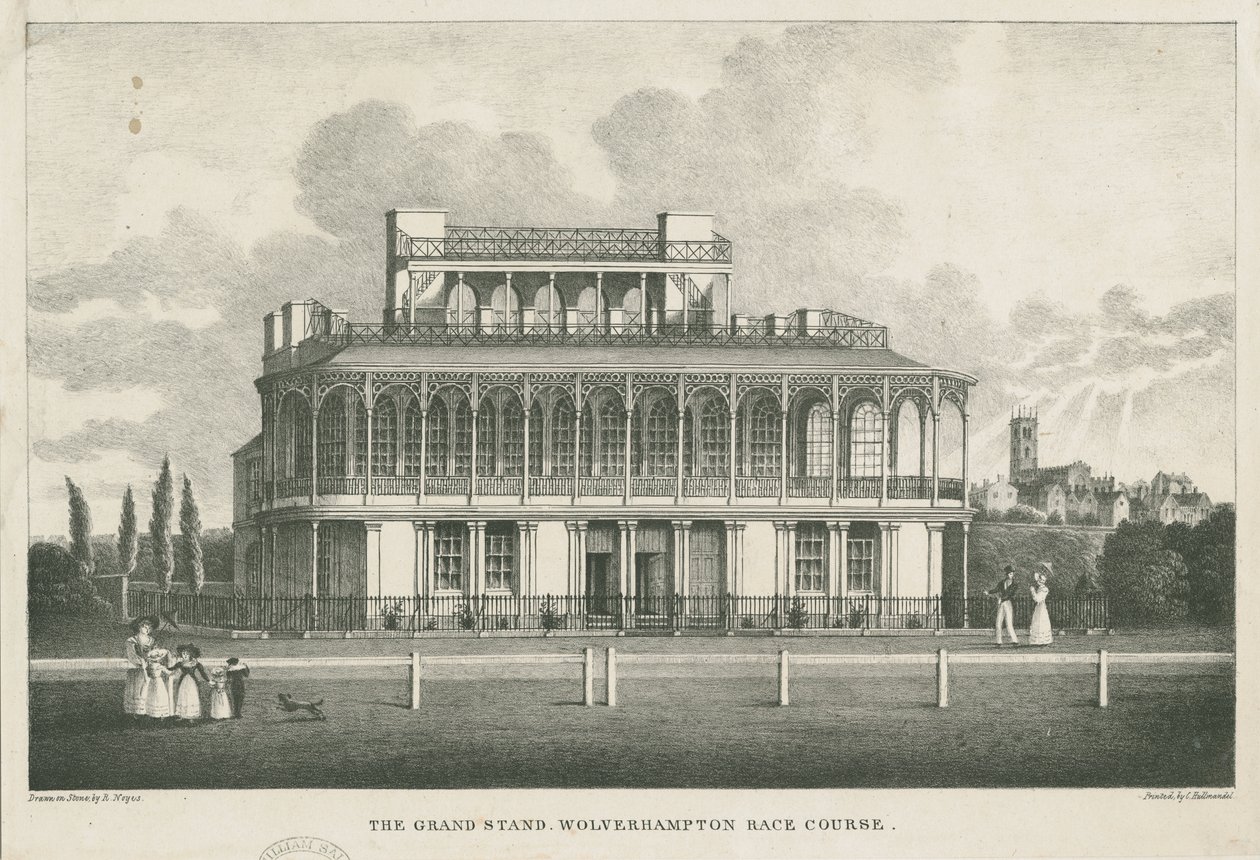 Wolverhampton-赛马场的看台：石版画，[19世纪中期] 作者 罗伯特·诺伊斯