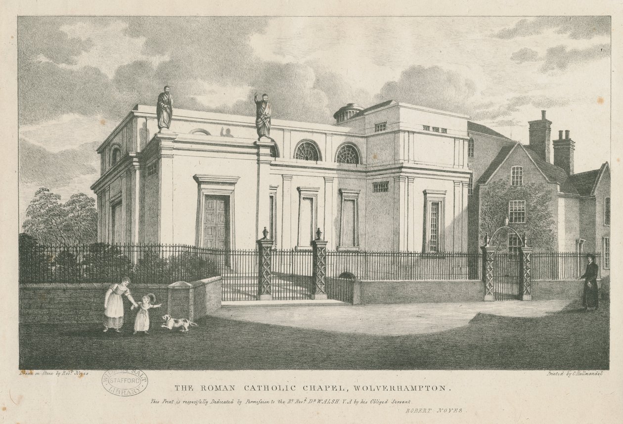 Wolverhampton-罗马天主教堂：石版画，[c 1844] 作者 罗伯特·诺伊斯