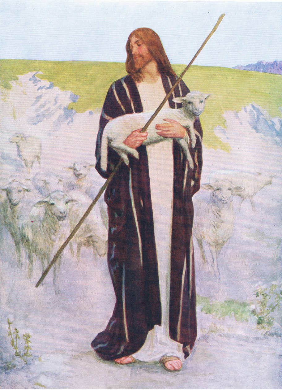 好牧人，来自托马斯尼尔森出版的“圣经图画书”，1950年 作者 罗伯特·佩顿·里德