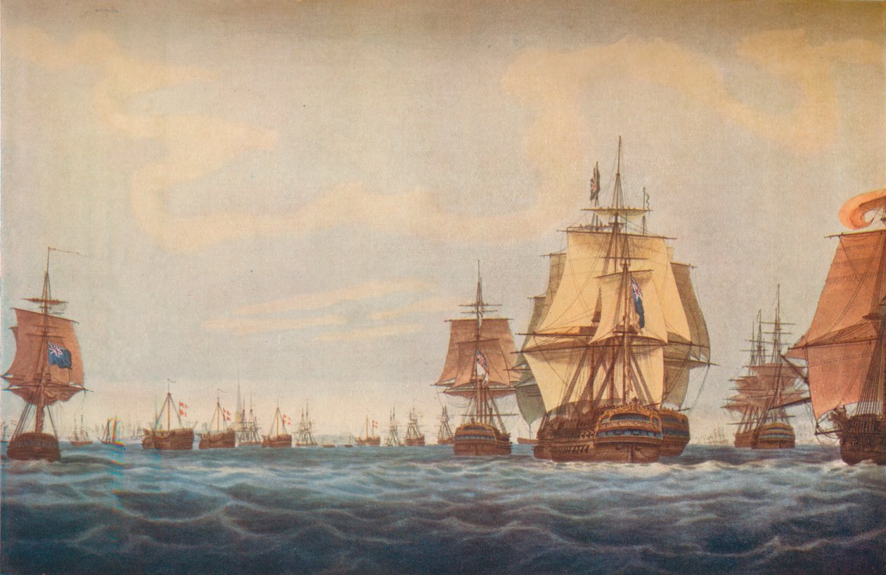 1801年哥本哈根之战。英国舰队接近", 180 作者 罗伯特·波拉德
