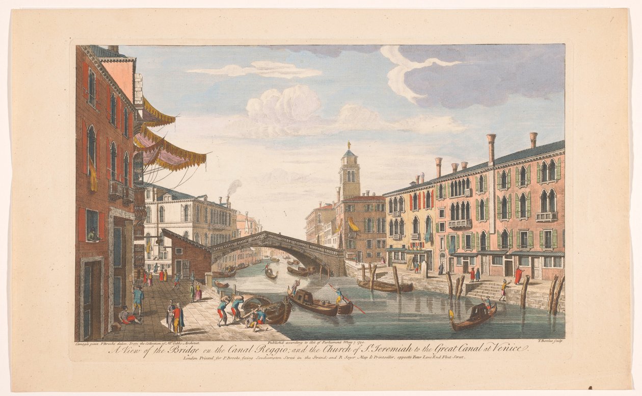 Gezicht op de Ponte delle Guglie over de Canale di Cannaregio te Venetië
雷焦运河上的桥和圣耶利米教堂到威尼斯大运河的景观（标题在实物上）
威尼斯（系列标题） 作者 罗伯特·塞耶