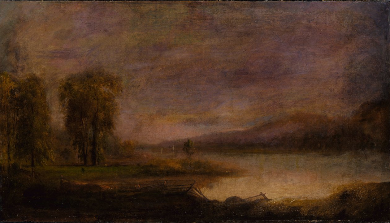 有湖的风景，1864年。 作者 罗伯特·塞尔登·邓肯森