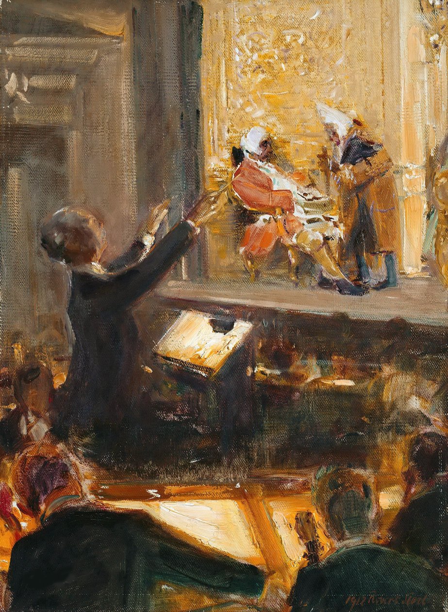 恩斯特·埃德勒·冯·舒奇（Ernst Edler von Schuch）指挥理查德·斯特劳斯（Richard Strauss）的《玫瑰骑士》，1912年。 作者 罗伯特·斯特尔