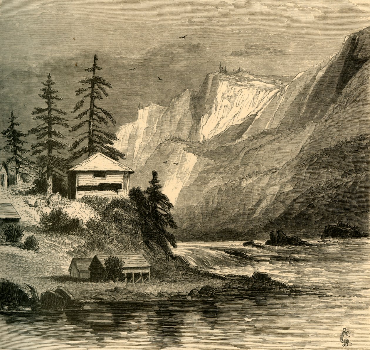 中部街区房屋，卡斯卡特》，1872年。 作者 罗伯特·斯温·吉福德