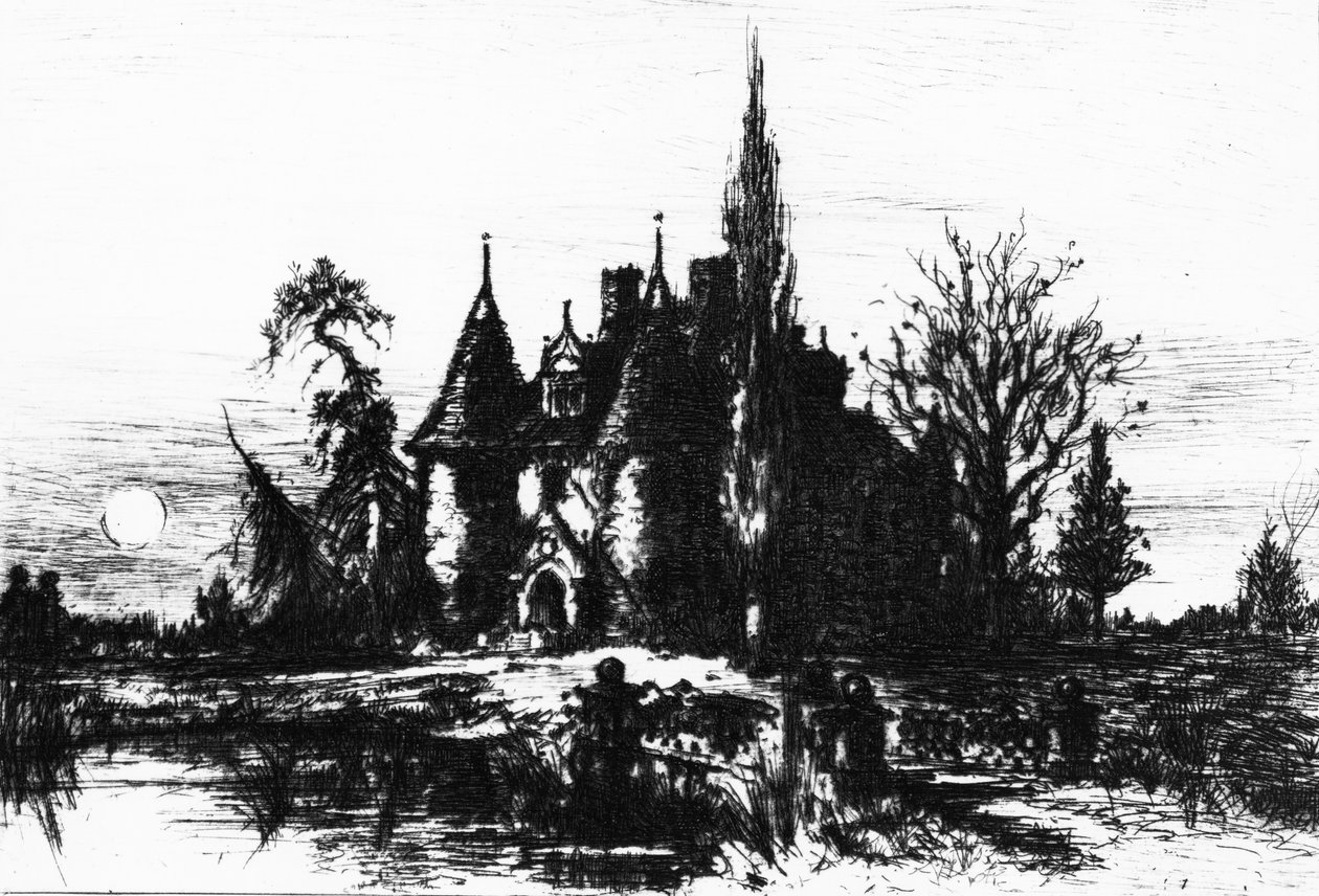 亚瑟小屋，插图来自&39;埃德加爱伦坡的作品&39;，1884年 作者 罗伯特·斯温·吉福德