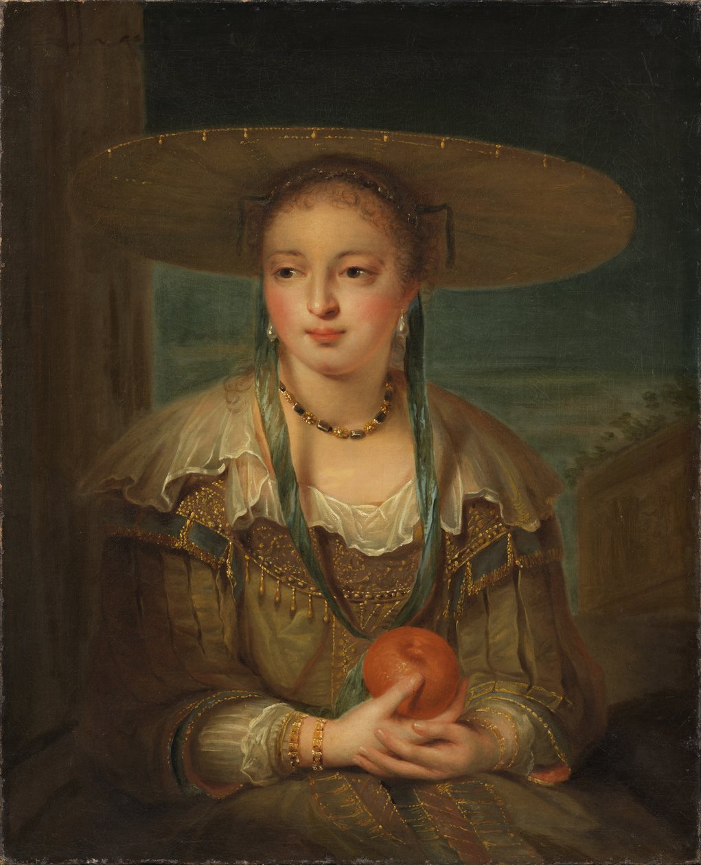 Pomone - Pomona，由Tournieres, Robert (1667-1752)撰写。布面油画。尺寸：78x64厘米。斯德哥尔摩国家博物馆 作者 罗伯特·图尼尔