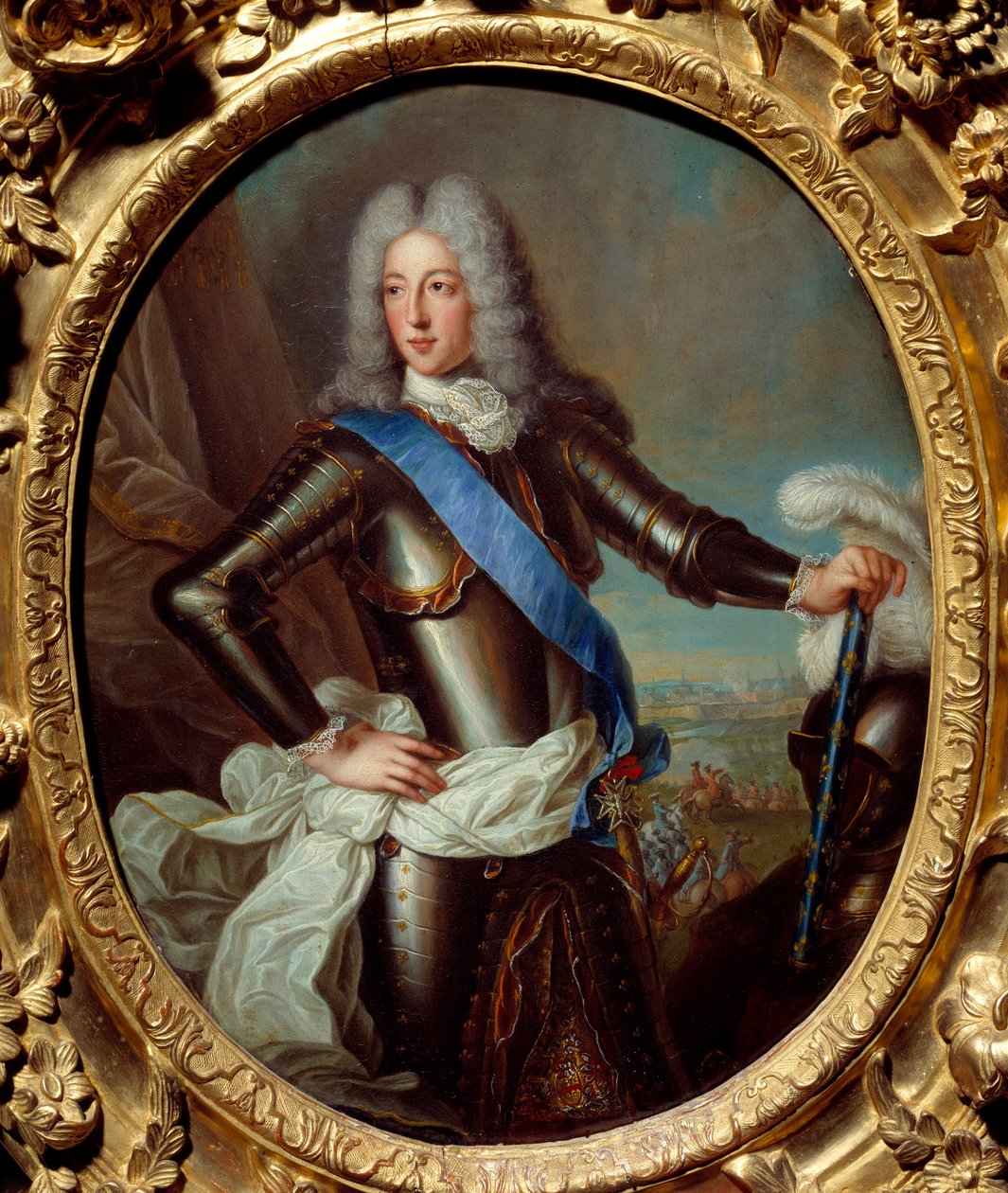 波旁的路易二世肖像，孔德亲王 (Bourbon-Conde) (Grand Conde) (1621-1686) 前身为伯威克元帅 罗伯特·莱夫拉克·图尔尼埃斯 (1667-1752) 17 世纪的画作。 0,38x0,31 m 雷恩，Musee des Beaux Arts 作者 罗伯特·图尼尔