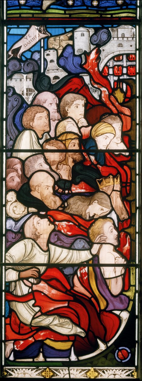 Ye Damned，详细信息来自The Last Judgment，1864（彩色玻璃） 作者 罗伯特·特尼尔·拜恩