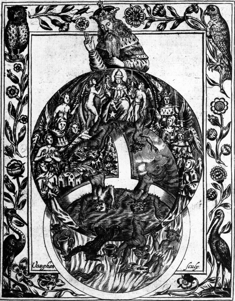 教会的层次结构，来自&39;Theatrum Chemicum Britannicum&39;by Elias Ashmole，1652 作者 罗伯特·沃恩