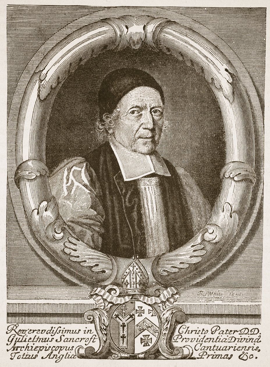 坎特伯雷大主教威廉·桑克罗夫特（William Sancroft），来自“英格兰教会：人民历史”的插图由HDM Spence-Jones，酒吧。 c.1910（棕褐色照片） 作者 罗伯特·怀特