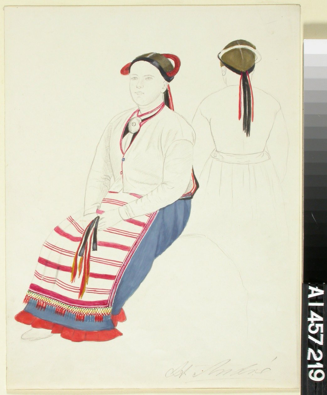 圣安德烈的农妇坐像和同一农妇的背影 作者 罗伯特·威廉·埃克曼